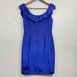 Lula Kate Bridesmaid Dress 4 Ruffle Royal Blue Mini Short USA Party Cocktail Y2K